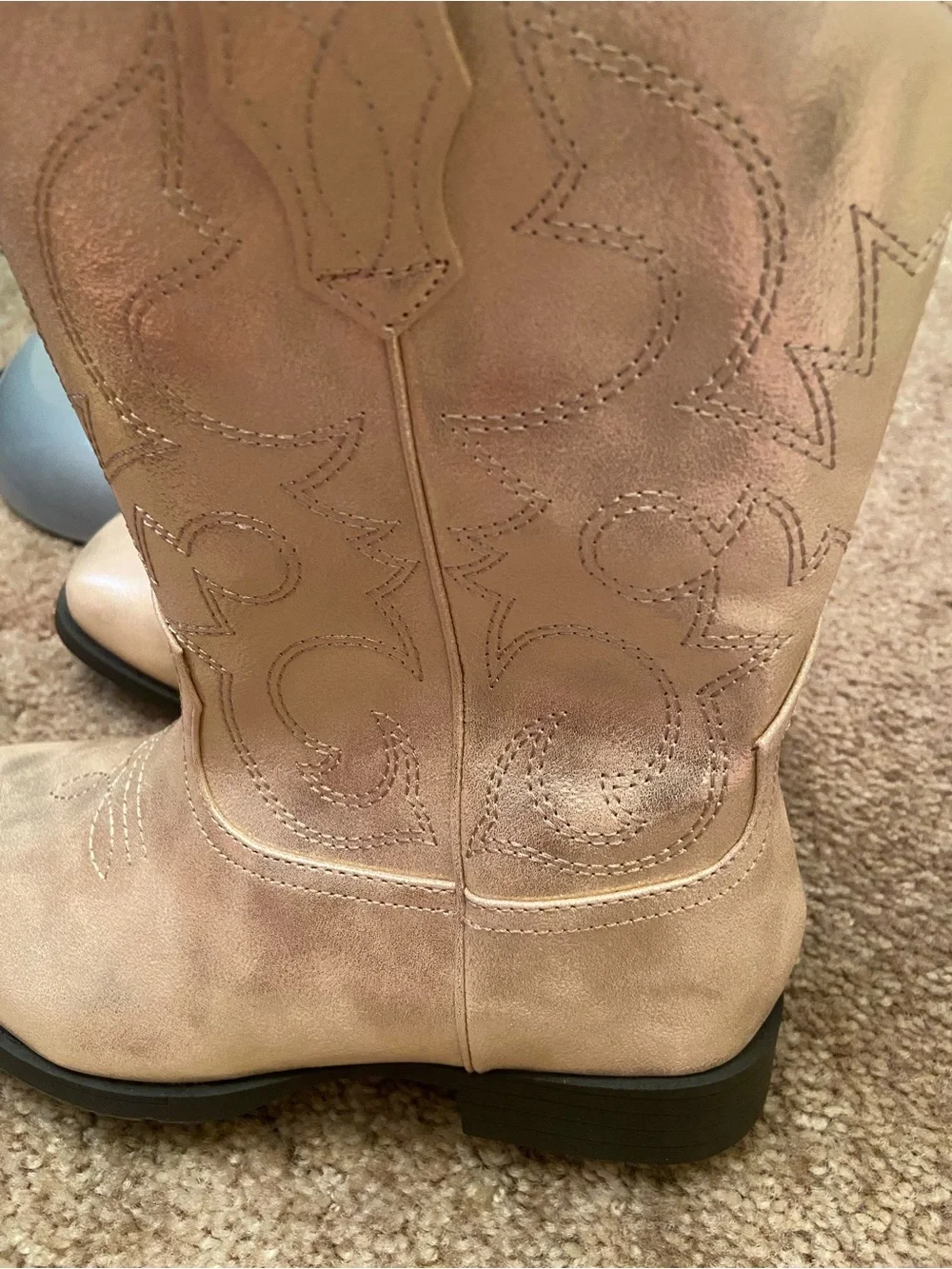 wonder nation Shimmery Beige Girls Cowboy Boots